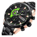 Relógio Curren Fashion Luminous Dial Chronograph Masculino Cor Do Bisel Branco/preto