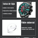 Relógio Curren Fashion Luminous Dial Chronograph Masculino Cor Do Bisel Branco/preto