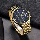 Relógio de pulso Nibosi NI2309 com corria de aço inoxidável cor dourado