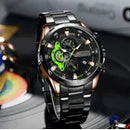 Relógio Curren Fashion Luminous Dial Chronograph Masculino Cor Do Bisel Branco/preto